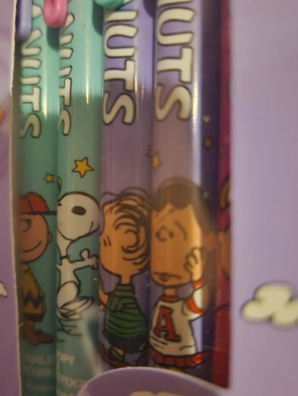 2pks💛 Peanuts Gel Pen Set in Purple, Teal & Pink